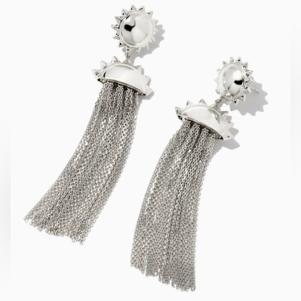 KENDRA SCOTT Sienna Sun Statement Earrings in Rhodium